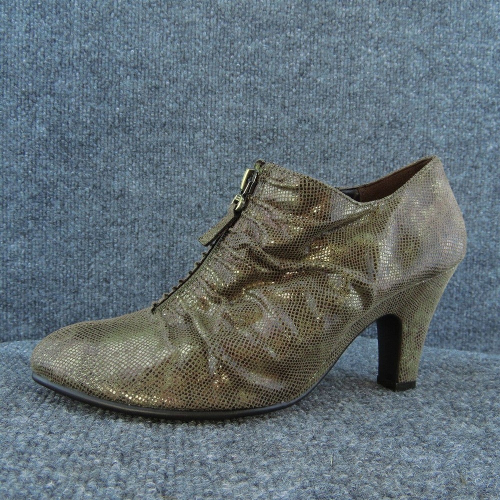 Aerosoles Jalapeno Women Ankle Boots Brown Fabric Zip Size 7.5 Medium